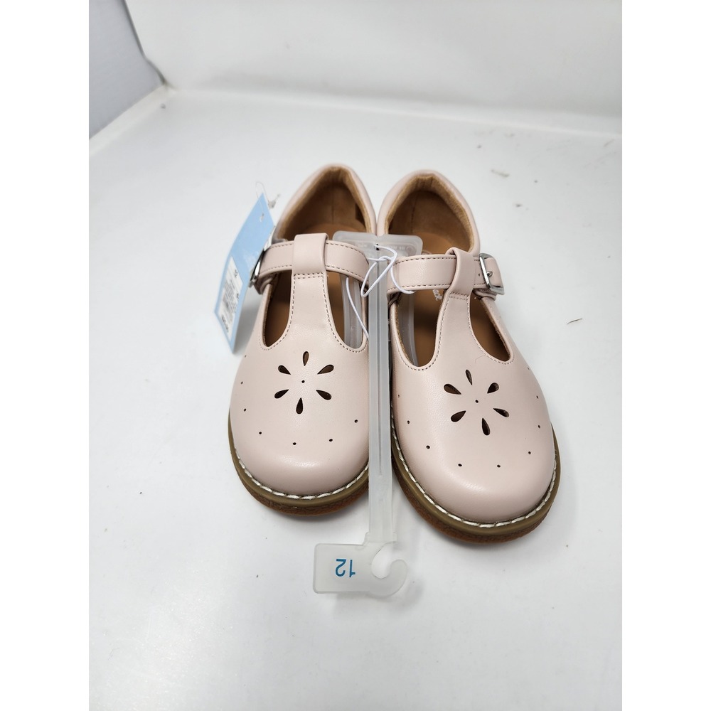 Cat & Jack Girls T-Strap Mary Jane Shoes Pink Faux Leather Casual Size 12